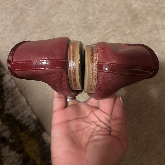 Burgundy maroon leather Margaux flats - Picture 5 of 6
